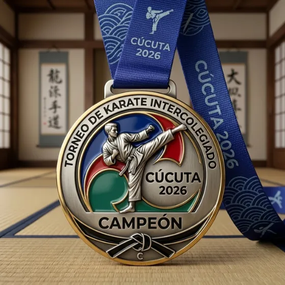 medalla-plateada-metalica-karate-cucuta