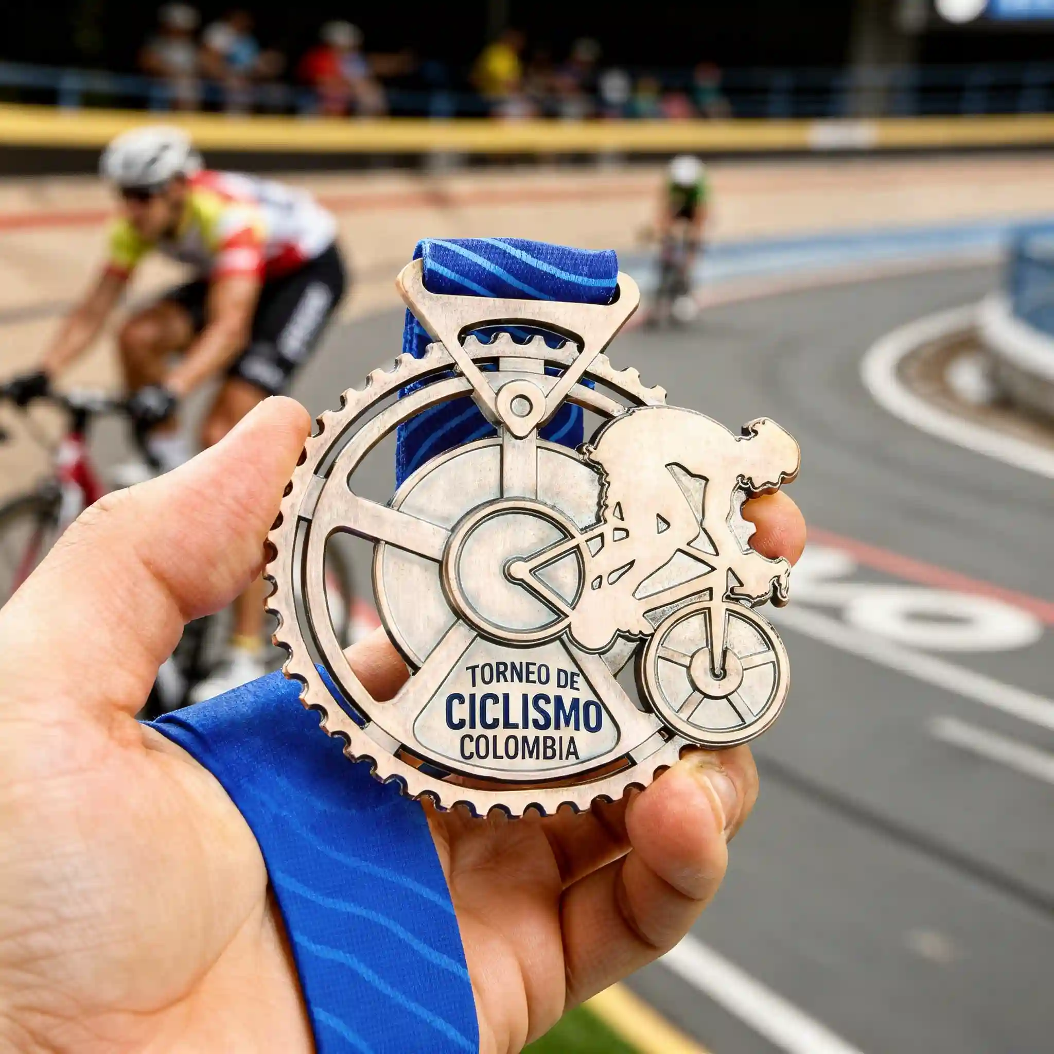 medalla MTB personalizadas con nombre y logo